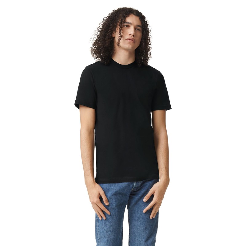 American Apparel Fine Jersey T-Shirt, Style G2001, Multipack, Black (2-Pack),