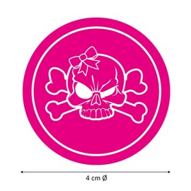 Sticker Skull with Bow Girly I kfz512 I Diameter 4 cm