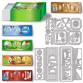 GLOBLELAND 3D Candy Drawers Paper Embossing Cutting Dies Set Dad's Box Craft Die Cutting Machine Stencils Golf Angel Metal Cutting Die Set for Card Making DIY Paper Handmade