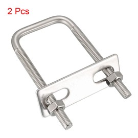 sourcing map Pack of 2 square U-bolts U-bolts U-bolts 1-3/8 inch (35 mm) inner width 304 stainless steel M6 with nuts frame straps