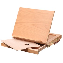 MEEDEN Table Sketch Box Easel -Portable Solid Beech Tabletop Wood Easel Drawing & Sketching Board with Storage Drawer & Palette for Beginner Artist, Art Students & Kids, Canvas up to 11" × 14"