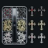 3d Cross Nail Art Zircon Embedded Retro Alloy Rhinestones Color