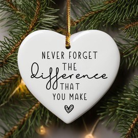 Never Forget The Difference You Make, Thank You Gift, Company Coworker Gift, Midwife Gift, Ceramic Heart, Friend Gift, Team Thank You Gifts, Appreciation Gift, Appreciation Ornament