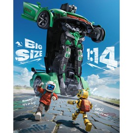 Veeniix V992 Transform Remote Control Car,Transform Robot RC Cars,1:14 Scale,2-in-1 Robot Toy Car with Sound & Light Effects,Gesture Sensing,Automatic Deformation,Gift Toys for Boys and Girls (Green)