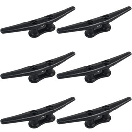 BALAVA Boat Cleats 6 inch,Boat Dock Cleats,Electrophoretic Coated Black Dock Cleats,Rope Cleats for Dock Tie Down or Nautical Decor,Dock Cleats,Screws Not Included (6 Pack)