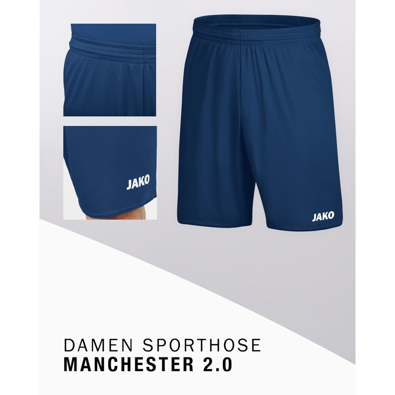 Jako Manchester 2.0 Women's Sports Shorts, blue, 42-44