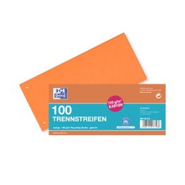 Oxford 100 x Orange Punched Card Dividers 190gsm