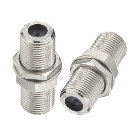 Yuslao F Type Coaxial Cable Connector Adapter F Female to F Female Bulkhead Coupler F Type Coax Barrel Connector TV Antenna Connector 2-Pack