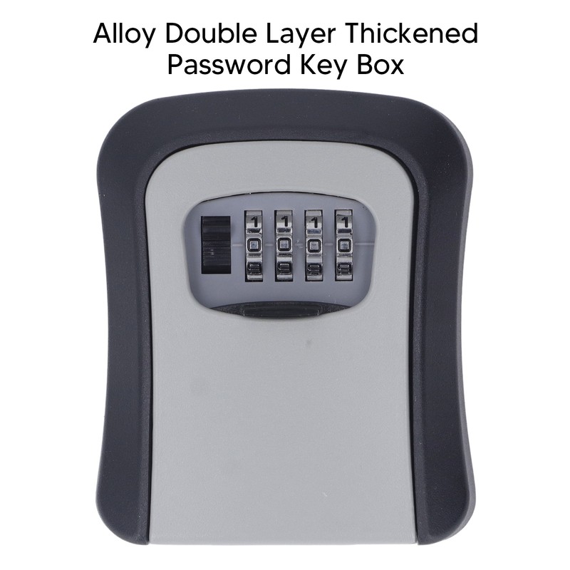 Key Lock Box Curved Aluminum Alloy Large Size Grey Wall