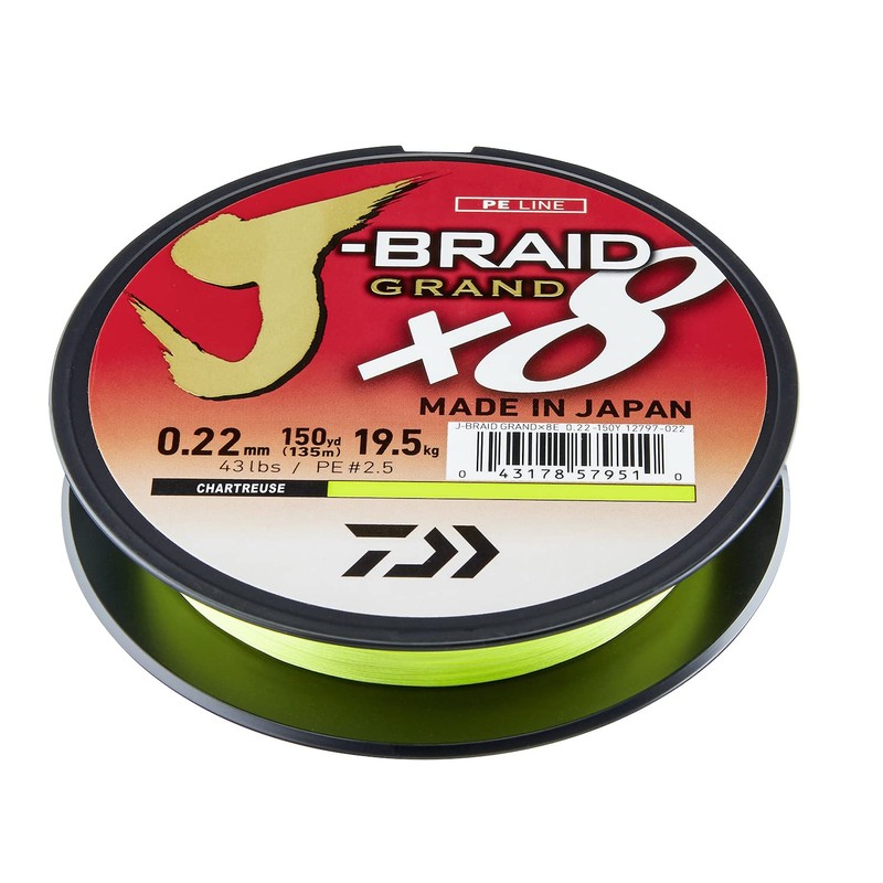 Daiwa J-Braid Grand x8E 0.16 mm, 10.0 kg/22.0 lbs, 135
