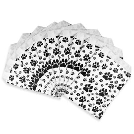 N'icePackaging 20 Bags of our Decorative Flat Paper Gift Bags - Paw-Print Pattern on Brown or White Kraft Bags - for Sales/Treats/Parties Cookies/Gifts (White, 4" x 6")