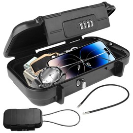 Tragbarer Tresor [Wasserdicht] Zahlenschloss Sicherheitsbox für Strand Gadgets - Mini Safe Tresor Klein Geldkassette mit Schlüssel - Urlaub Gadget - Safe Feuerfest Wasserdicht