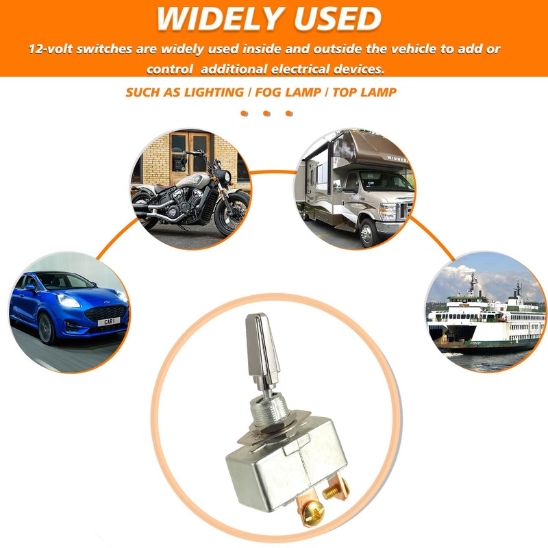 HUAREW 50 Amp 12V Heavy Duty Toggle Switch SPDT 2