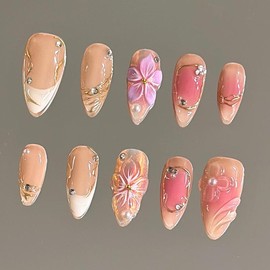 NailVesta DreamWear Collection – 100% Handcrafted 3D Press-On Nails | Reusable, Long-Lasting, Salon-Quality:_Pinky Promise_M