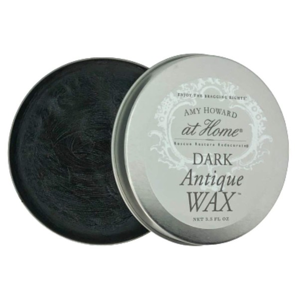 AMY HOWARD AT HOME - Dark Antique Wax for Vintage Furniture Restoration - Protective Finish and Seal - Dark Finish (3.5 Oz)