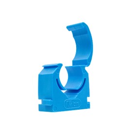 Talon - Single Hinged Pipe Clips - Pack of 20-19mm to 21mm - Blue - 360° Fixing for Pipework - Temperatures Up to 85°C (185°F) - for Use On Plumbing, Gas and Air Conditioning Pipe - UV Stabilized