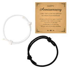 Anniversary Bracelets for Couples Matching Bracelet for Women Girlfriend Birthday Gifts from Boyfriend Husband Christmas Gift from Wife Anniversary Presents for Her Him Hubby and Wifey Gift Ideas