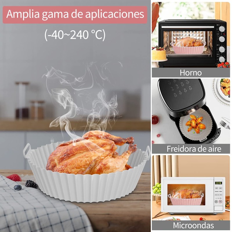 KIKIGOAL Molde Silicona para Freidora de Aire, 2 Piezas Olla