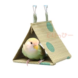 Parrot Toy Bird For Domestic Juncus effusus Tent (Small) Green (Spring/Summer/Autumn)