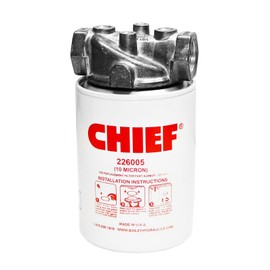 Chief Spin-On Filter Assembly - Hydraulic Oil Filter for Petroleum Based Fluids, 20 GPM, 200 PSI, 3/4" NPTF Port Size, 1"-12 Filter Thread - 10 Micron Filter, 3 lb (1.3 kg), 226006