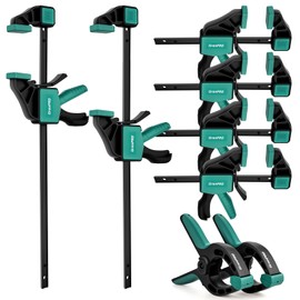 GRENPRO 8-Pack Bar Clamps for Woodworking, 12" and 6" Bar Clamps, Working Clamp Sets, Quick-Change F Clamps, 150 LBS Load Limit
