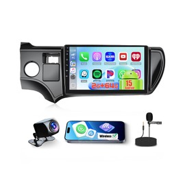 [2+64GB] Android 15 Car Radio for Toyota Prius C 2012 2013 2014 with Wireless CarPlay Android Auto, Realdio 9 Inch Touch Screen Car Stereo for Prius with WiFi GPS Bluetooth EQ 26UI Backup Camera