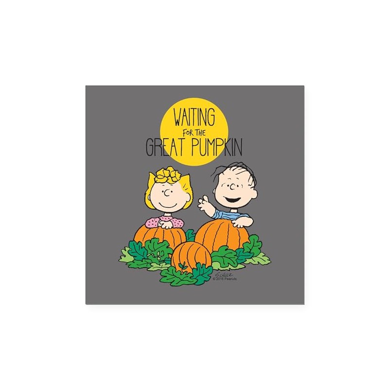 CafePress Peanuts: The Great Pumpkin Square Car Magnet 3 X