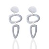 Matte Silver Long Dangle Earrings for Women Geometric Earrings Earrings