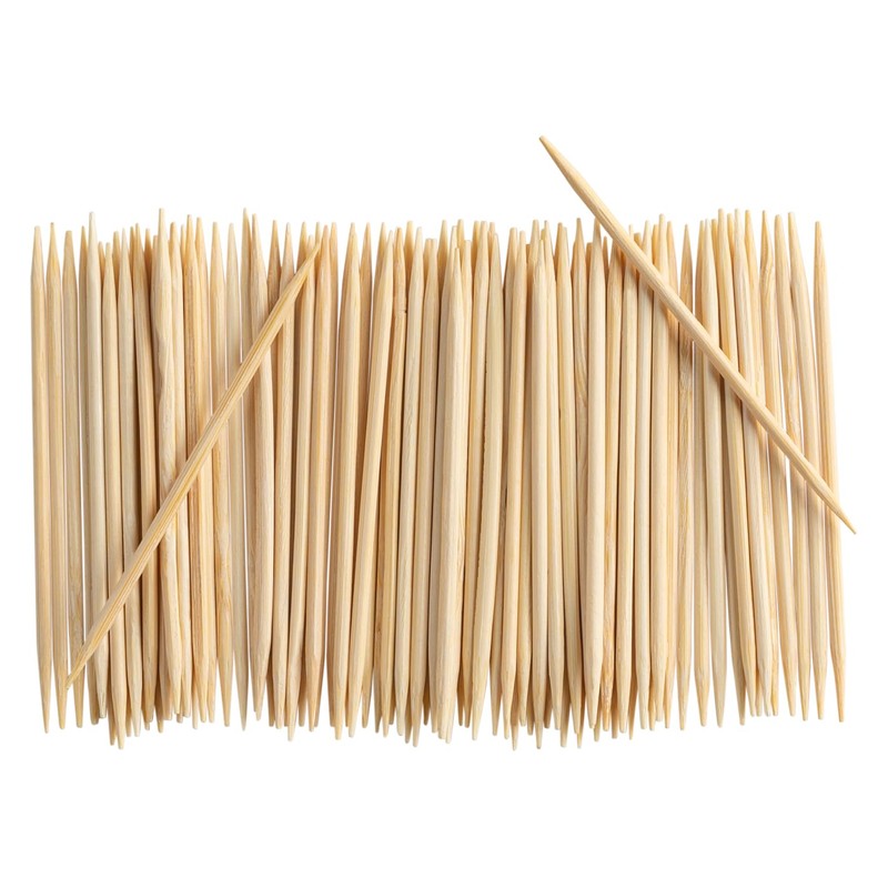 GUSTO [2000 Count] Bamboo Wooden Toothpicks - Wood Round Double-Points