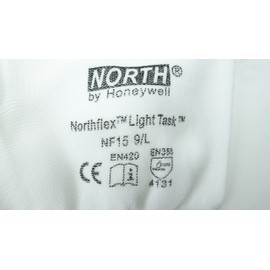 North Northflex-Light Task Thunderon NF15 White 9 Copper/Nylon Full Fingered Work & General Purpose Gloves - Polyurethane Palm Only Coating - Anti-Static, Seamless Lining - NF15ESD/9L [PRICE is per PAIR]