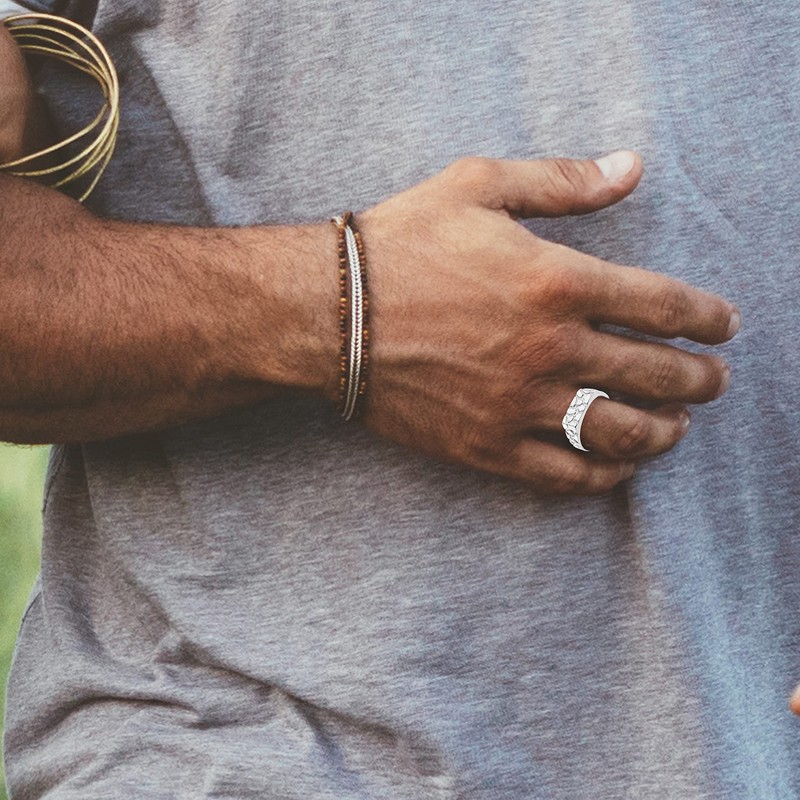 .925 Sterling Silver Nugget Style Flat Signet Band or Pinky