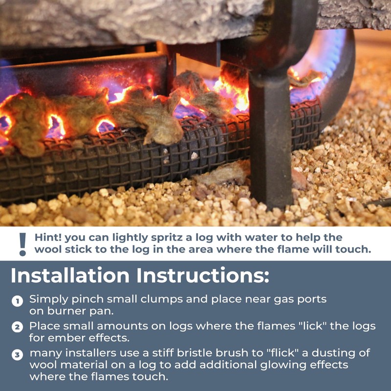 TOSRWGLL Gas Fireplace Glowing Embers,Rock Wool Embers for Indoor Gas