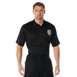 Rothco Moisture Wicking Security Polo Shirt with Badge, 3X-Large Black