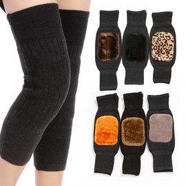 [PK] Velvet Thermal Fleece Knee Warmer Knee Warmer Black (Pair) 3ea