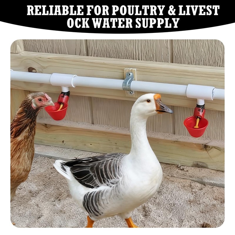 Vankcp 50 Pack Chicken Waterer PVC Tee Fittings, PVC Tee