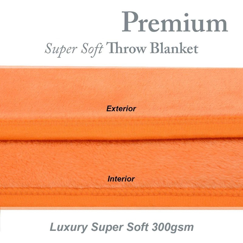 Snug Rug Premium Super Soft Fleece Throw Blanket, Mandarin 150