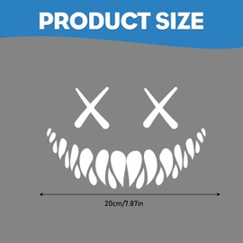 JRYGAC Pack of 2 Reflective Rear Window Stickers, Devil Smiles Car Sticker, Waterproof Car Sticker, 20 cm Sticker Car Tuning, Windscreen Sticker for Car, Motorcycles