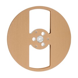 7 Inch Empty Reel, Aluminum Alloy 2 Hole Sound Tape Empty Reel, Replacement Part, 184g, for Nab Flange, Universal for Reel to Reel Tape (Gold)