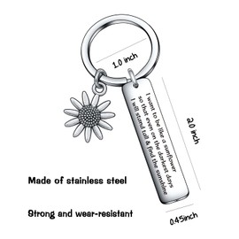 De&ai Sunflower Gift for Best Friend Gift Inspirational Gift Sunflower Keychain for Sunflower Lover Jewelry BFF Gift Positive Gift Sunflower Lover Gift Inspirational jewelry Christmas Gift