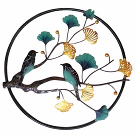 ITrixgan Metal Wall Art Bird on Tree Branch, Handcraft Decorative Bird Wall Decor for Living Room Bedroom Dining Room Office, Small Wall Art Hanging Decoration