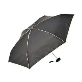Francfranc Flanc Blackout Compact Piping Folding Umbrella, 18.5 inches (47 cm) (For Rain or Shine), Black