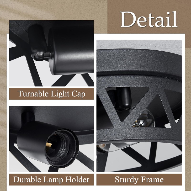 DPXEKQ Black Flush Mount Ceiling Light Fixture,2-Light Hallway Light Fixtures