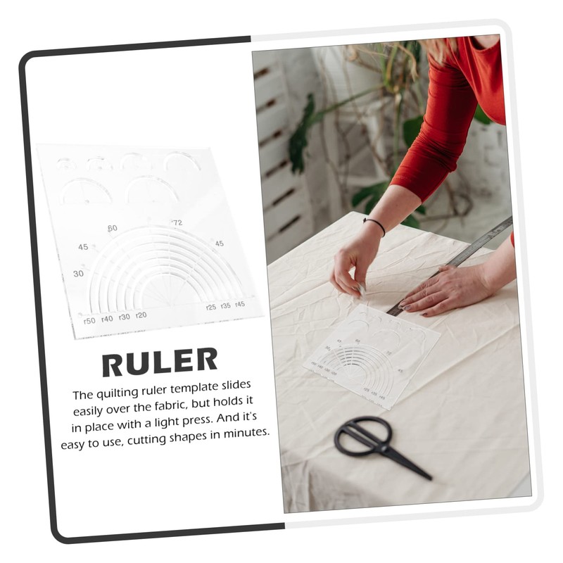 DOITOOL Acrylic Quilting Ruler Set Multi Functional Semicircle Cutter Template