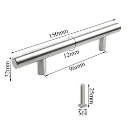 Niaciswe Handles for Kitchen Cabinets, Pack of 8 Furniture Handles, Cabinet Handles, Silver Handles, Furniture Kitchen Handles, Kitchen Cupboard Door Handles, T Bar Handles, Stainless Steel Handles,