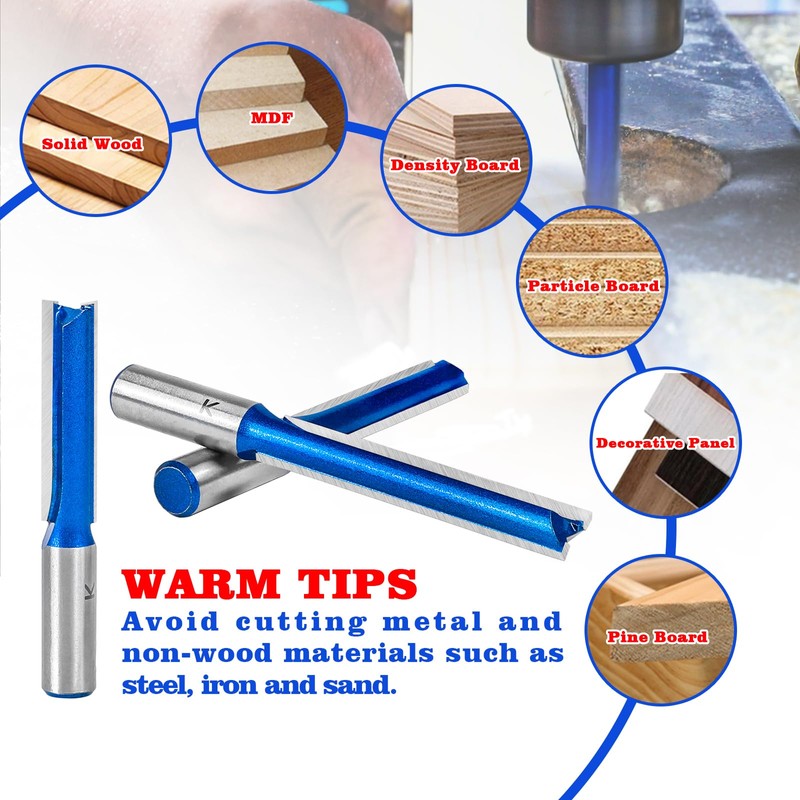 RURITKIT 1Pc Extra Long Straight Router Bit Set 1/2 Shank,Carbide