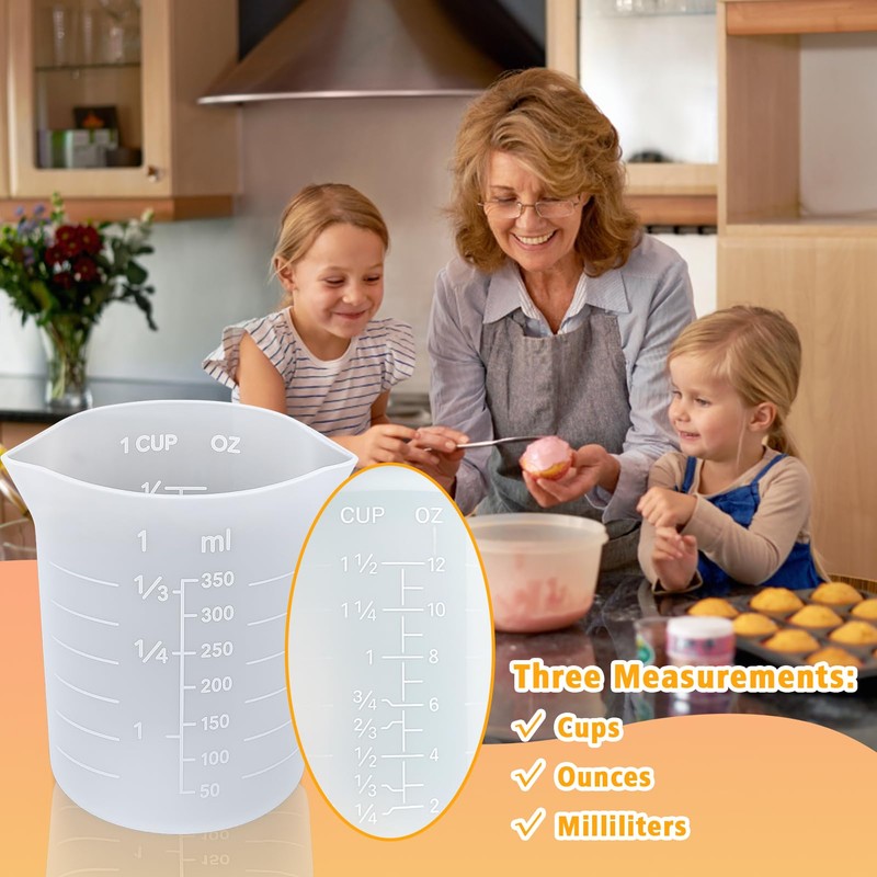 Palksky Silicone Cups for Melting Chocolate, 4PCS Silicone Measuring Cups