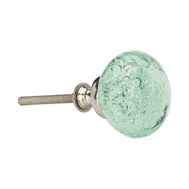 Set of 6 Crystal Glass Knobs Decorative Knobs for Home Kitchen Cabinet Cupboard Glass Door Dresser Wardrobe and Drawer Pulls by Perilla Home (Light Green)