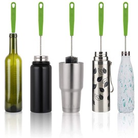 Bottle Brush, Bendable Long Handle Cleaner Brushes for Cleaning Neck Bottles, Baby Bottles, Water Bottles, Tumblers, Flask, Bird Feeder, Vase and Home Kitchen Sink Cleaning Brush
