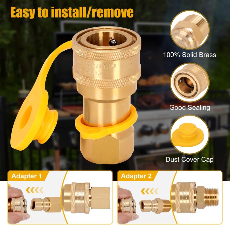 1/2 inch Natural Gas Quick Connect Fittings Kit with Male