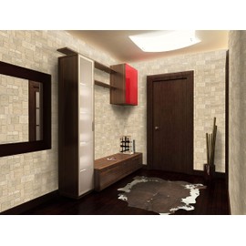 Dundee Deco PG7006-10 Light Beige Faux Limestone PVC 3D Wall Panel, 3.3 ft X 1.7 ft (98 cm X 50cm), Interior Design Wall Paneling Decor, 5.61 sq. ft. (0.49sq. m) Each, Pack of 10